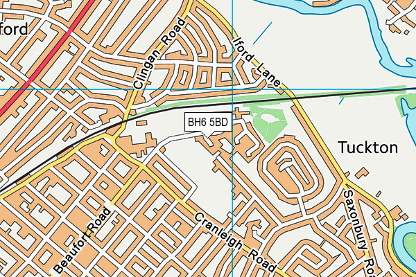 BH6 5BD map - OS VectorMap District (Ordnance Survey)