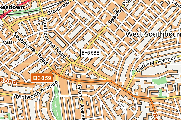 BH6 5BE map - OS VectorMap District (Ordnance Survey)