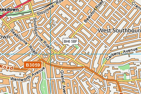 BH6 5BF map - OS VectorMap District (Ordnance Survey)