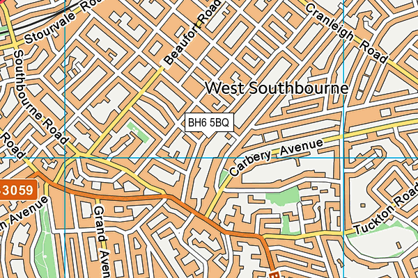 BH6 5BQ map - OS VectorMap District (Ordnance Survey)