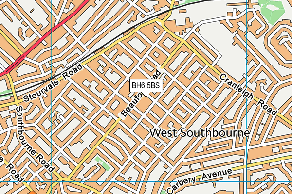 BH6 5BS map - OS VectorMap District (Ordnance Survey)