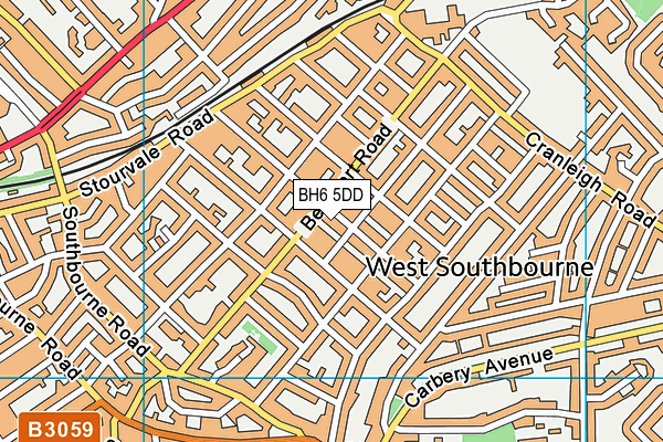 BH6 5DD map - OS VectorMap District (Ordnance Survey)