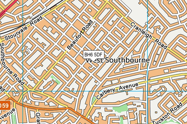BH6 5DF map - OS VectorMap District (Ordnance Survey)