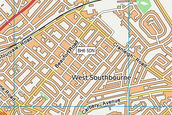 BH6 5DN map - OS VectorMap District (Ordnance Survey)