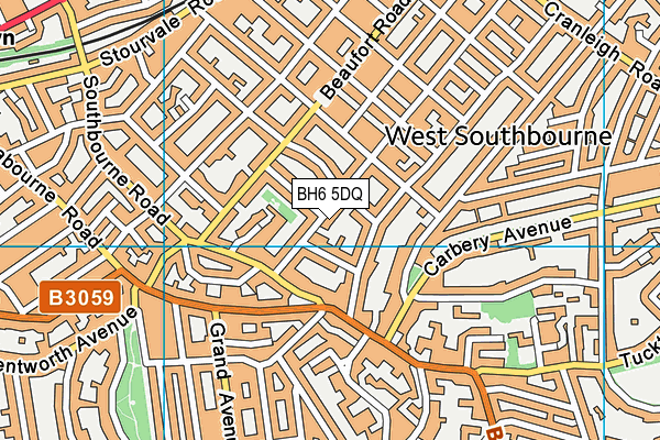 BH6 5DQ map - OS VectorMap District (Ordnance Survey)