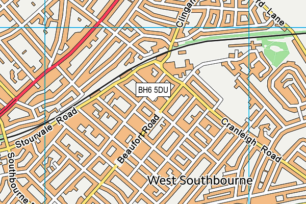 BH6 5DU map - OS VectorMap District (Ordnance Survey)