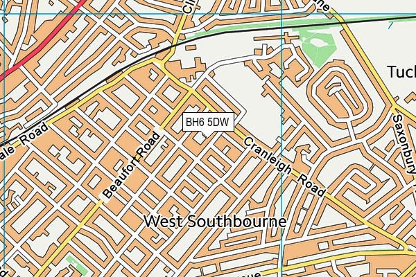 BH6 5DW map - OS VectorMap District (Ordnance Survey)