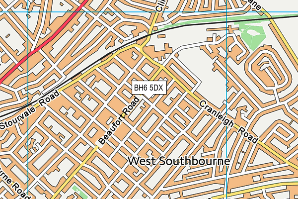 BH6 5DX map - OS VectorMap District (Ordnance Survey)