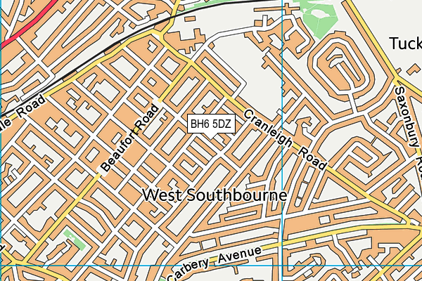 BH6 5DZ map - OS VectorMap District (Ordnance Survey)