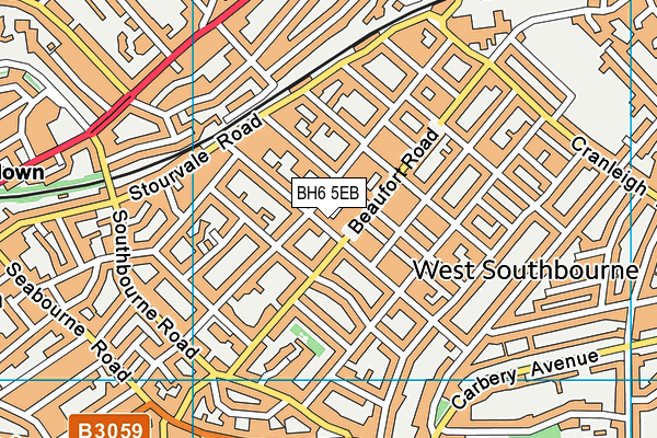 BH6 5EB map - OS VectorMap District (Ordnance Survey)