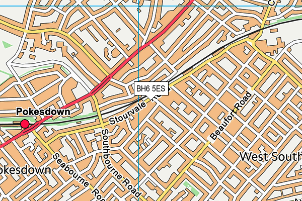 BH6 5ES map - OS VectorMap District (Ordnance Survey)