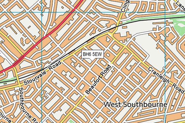 BH6 5EW map - OS VectorMap District (Ordnance Survey)