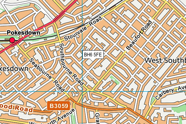 BH6 5FE map - OS VectorMap District (Ordnance Survey)