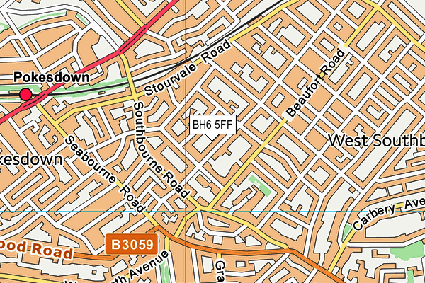 BH6 5FF map - OS VectorMap District (Ordnance Survey)