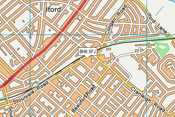 BH6 5FJ map - OS VectorMap District (Ordnance Survey)
