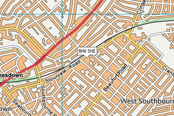 BH6 5HE map - OS VectorMap District (Ordnance Survey)