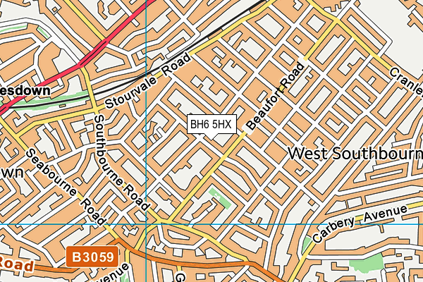 BH6 5HX map - OS VectorMap District (Ordnance Survey)