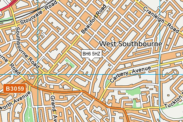 BH6 5HZ map - OS VectorMap District (Ordnance Survey)