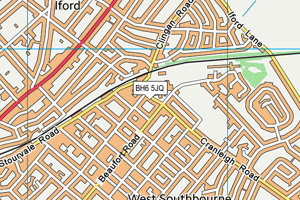 BH6 5JQ map - OS VectorMap District (Ordnance Survey)
