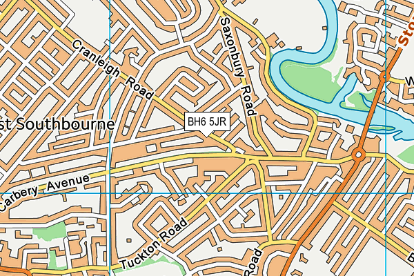 BH6 5JR map - OS VectorMap District (Ordnance Survey)