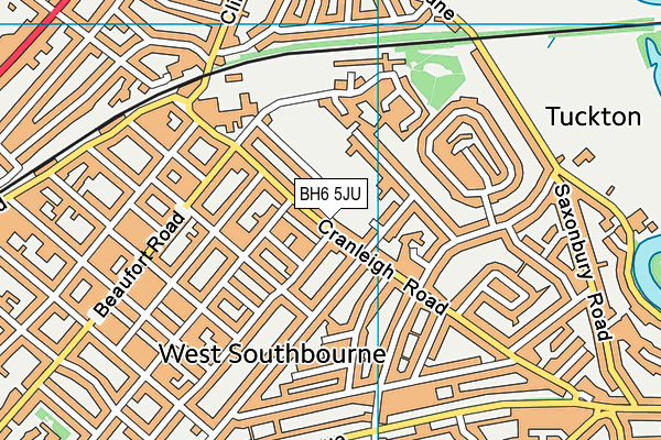 BH6 5JU map - OS VectorMap District (Ordnance Survey)