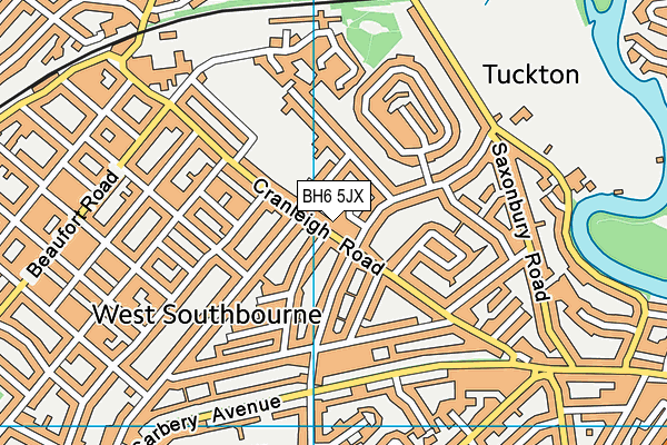 BH6 5JX map - OS VectorMap District (Ordnance Survey)