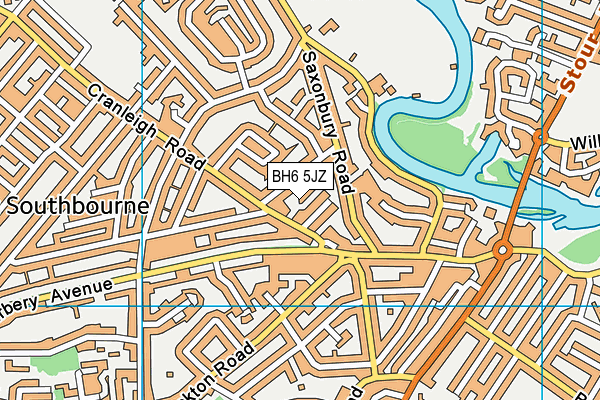 BH6 5JZ map - OS VectorMap District (Ordnance Survey)