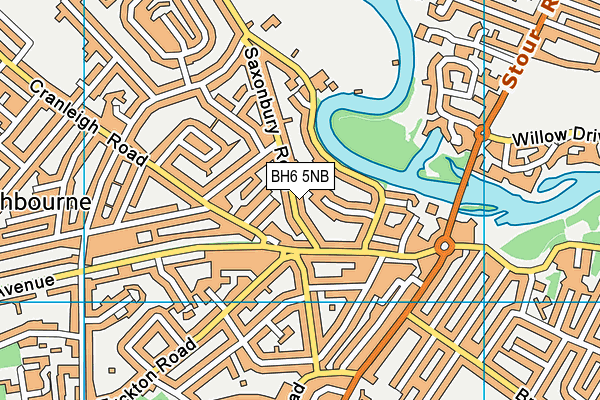 BH6 5NB map - OS VectorMap District (Ordnance Survey)