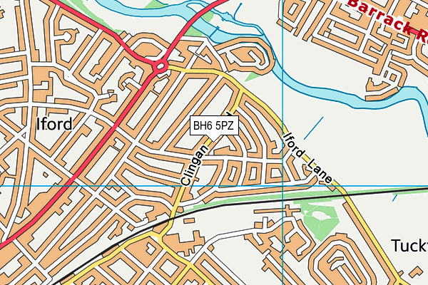 BH6 5PZ map - OS VectorMap District (Ordnance Survey)