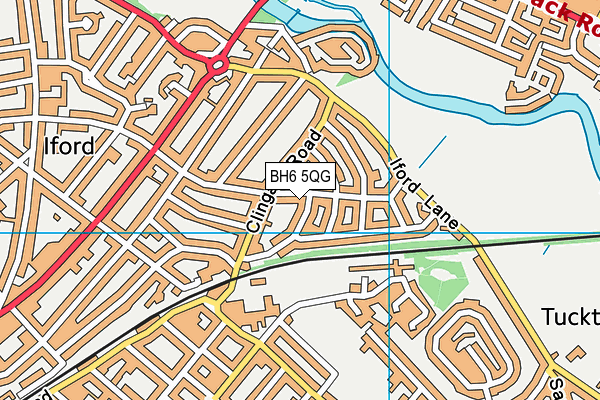 BH6 5QG map - OS VectorMap District (Ordnance Survey)