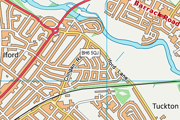 BH6 5QJ map - OS VectorMap District (Ordnance Survey)