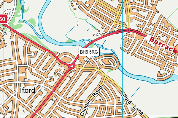 BH6 5RG map - OS VectorMap District (Ordnance Survey)