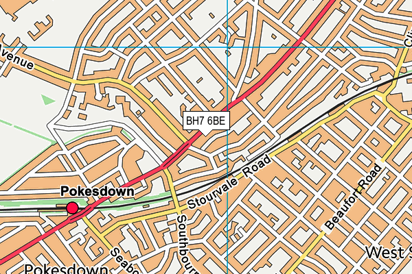 BH7 6BE map - OS VectorMap District (Ordnance Survey)