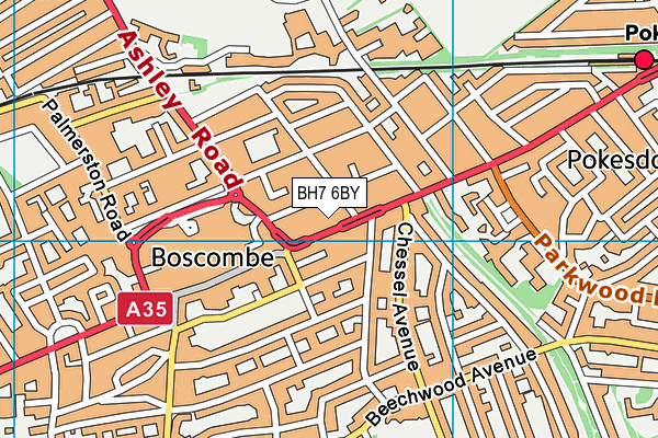 BH7 6BY map - OS VectorMap District (Ordnance Survey)