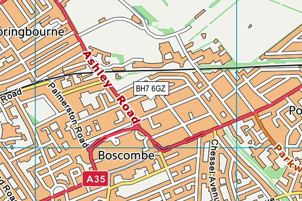 BH7 6GZ map - OS VectorMap District (Ordnance Survey)
