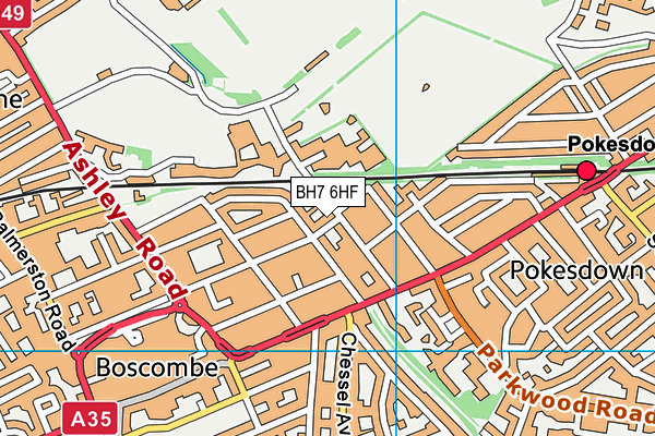 BH7 6HF map - OS VectorMap District (Ordnance Survey)