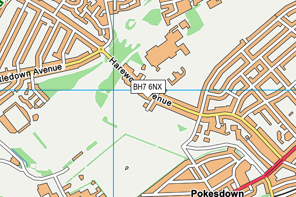 BH7 6NX map - OS VectorMap District (Ordnance Survey)