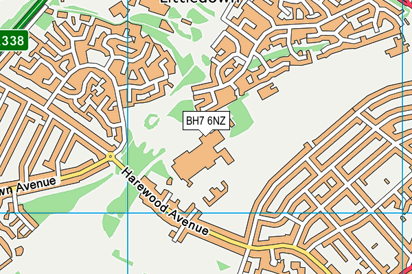Avonbourne Boys' Academy map (BH7 6NZ) - OS VectorMap District (Ordnance Survey)