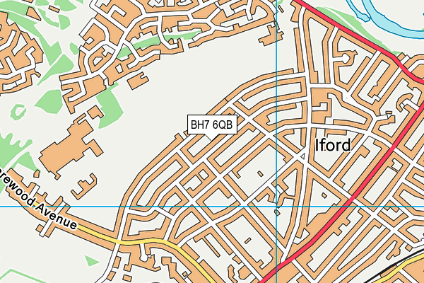 BH7 6QB map - OS VectorMap District (Ordnance Survey)