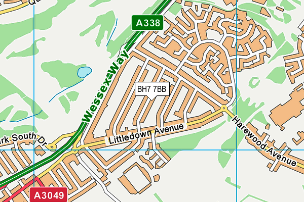 BH7 7BB map - OS VectorMap District (Ordnance Survey)