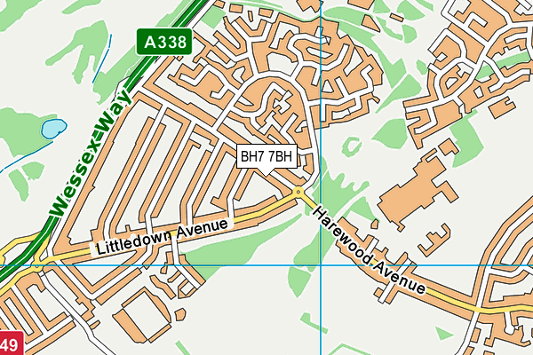 BH7 7BH map - OS VectorMap District (Ordnance Survey)
