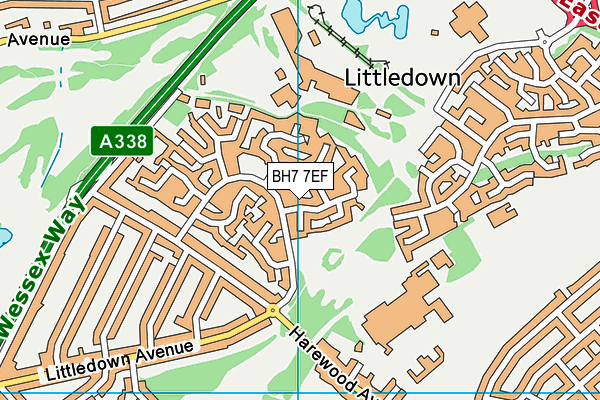 BH7 7EF map - OS VectorMap District (Ordnance Survey)