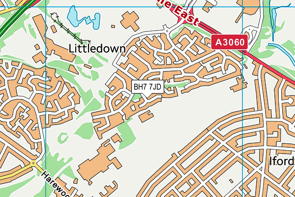 BH7 7JD map - OS VectorMap District (Ordnance Survey)