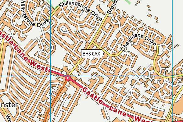BH8 0AX map - OS VectorMap District (Ordnance Survey)