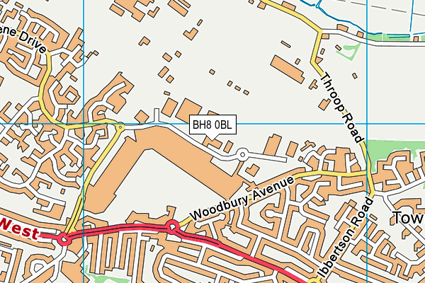 BH8 0BL map - OS VectorMap District (Ordnance Survey)