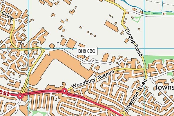 BH8 0BQ map - OS VectorMap District (Ordnance Survey)