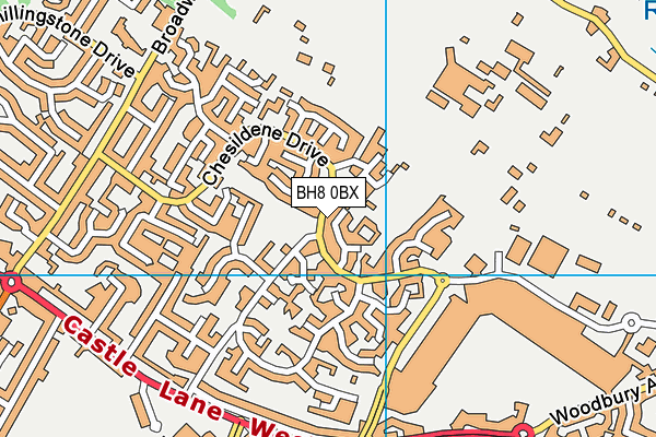 BH8 0BX map - OS VectorMap District (Ordnance Survey)