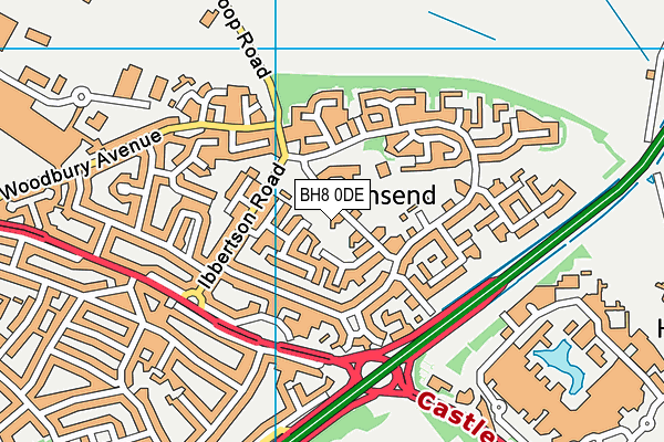 BH8 0DE map - OS VectorMap District (Ordnance Survey)