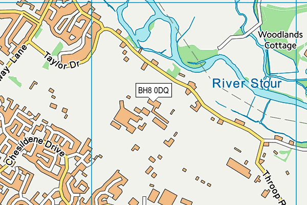 BH8 0DQ map - OS VectorMap District (Ordnance Survey)