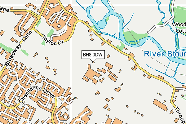 BH8 0DW map - OS VectorMap District (Ordnance Survey)